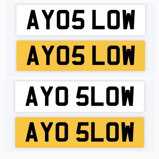 AY0 5LOW Private Number Plate